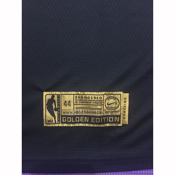 Camiseta Golden Edition Los Angeles Lakers Kobe Bryant NO 24 Negro
